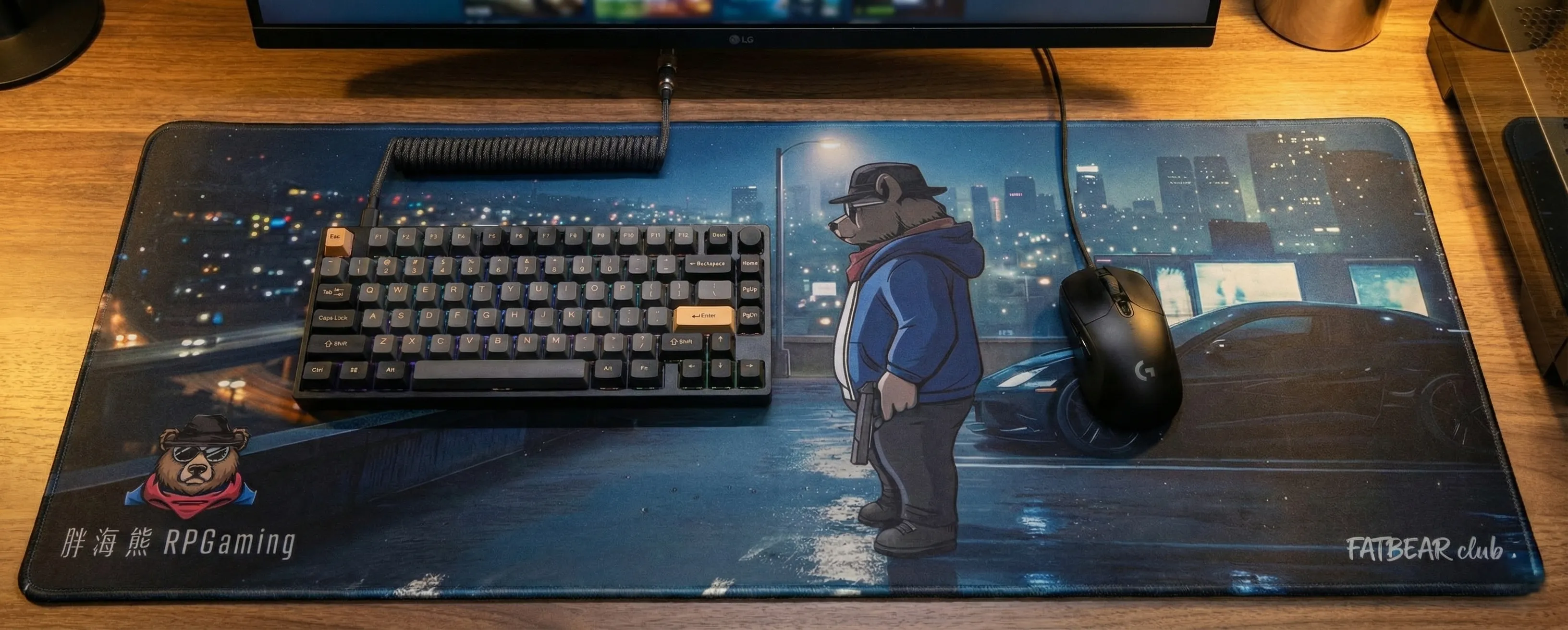 胖海熊限量超大滑鼠墊實景